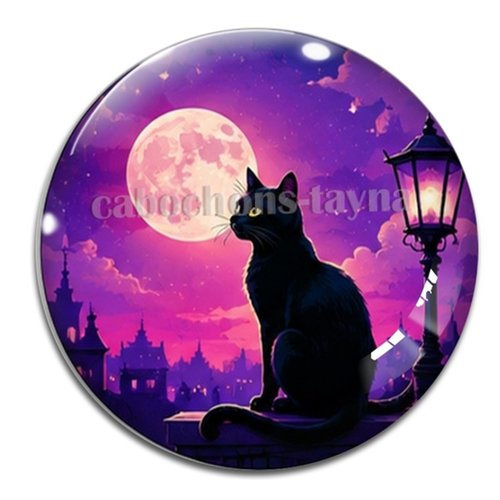 Cabochon chat, résine ou verre rond différente taille