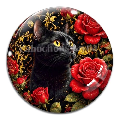 Cabochon chat, résine ou verre rond différente taille