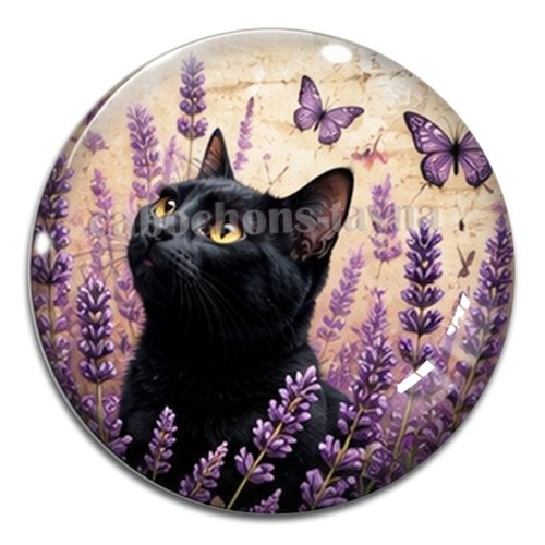 Cabochon chat, résine ou verre rond différente taille