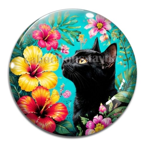Cabochon chat, résine ou verre rond différente taille