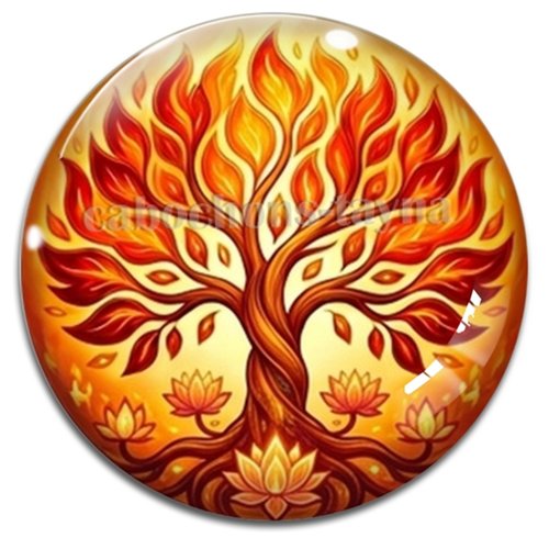 Cabochon arbre de vie, cabochon résine ou verre rond différente taille