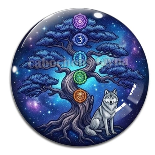 Cabochon arbre de vie, cabochon résine ou verre rond différente taille