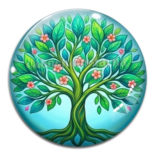 Cabochon arbre de vie, cabochon résine ou verre rond différente taille