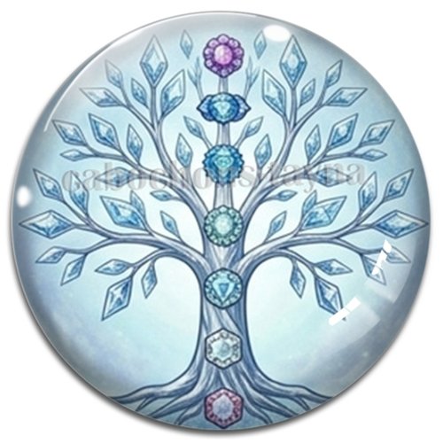 Cabochon arbre de vie, cabochon résine ou verre rond différente taille