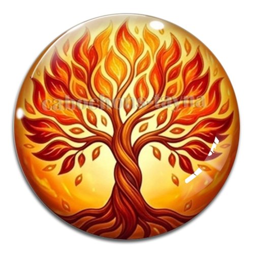 Cabochon arbre de vie, cabochon résine ou verre rond différente taille
