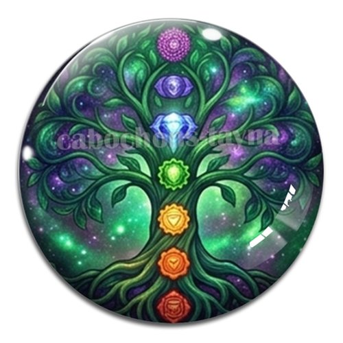 Cabochon arbre de vie, cabochon résine ou verre rond différente taille