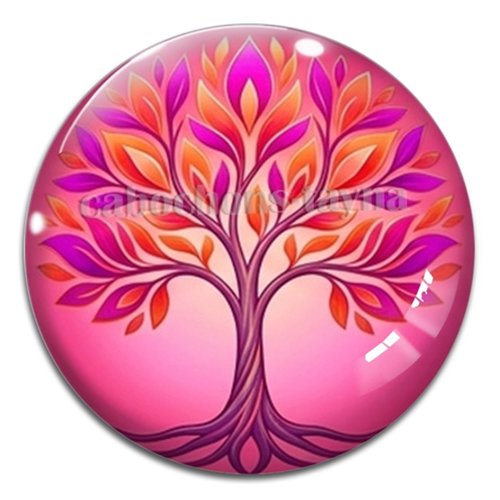 Cabochon arbre de vie, cabochon résine ou verre rond différente taille