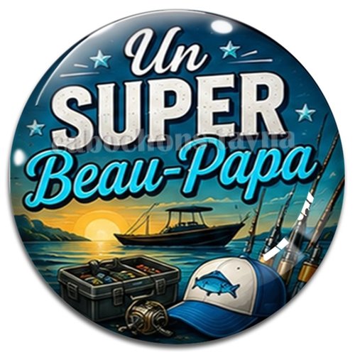 Cabochon un super beau papa, cabochon résine ou verre rond différente taille