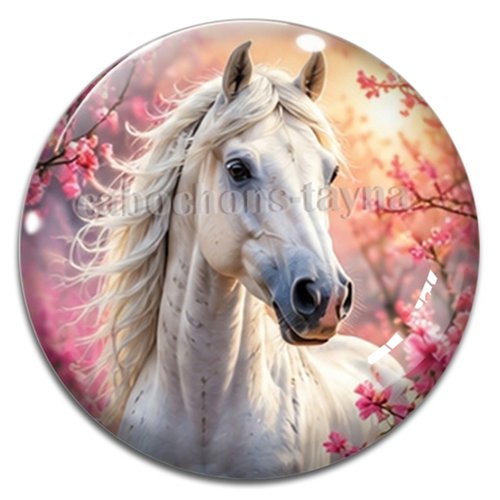 Cabochon cheval, cabochon résine ou verre rond différente taille