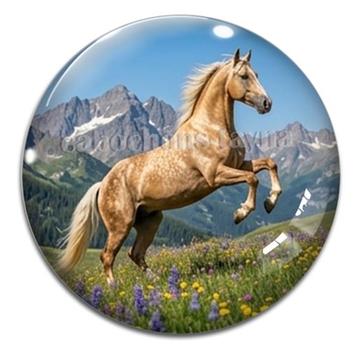 Cabochon cheval, cabochon résine ou verre rond différente taille