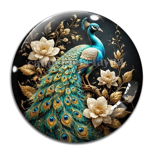 Cabochon paon, cabochon résine ou verre rond différente taille