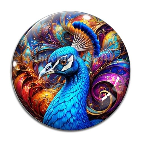 Cabochon paon, cabochon résine ou verre rond différente taille