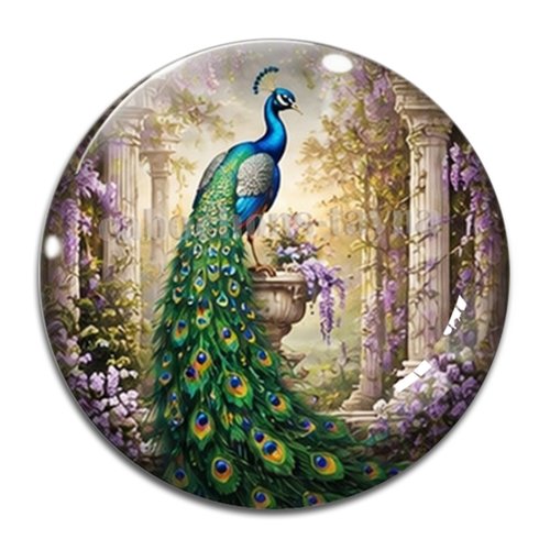 Cabochon paon, cabochon résine ou verre rond différente taille
