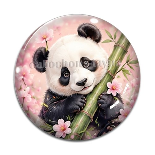 Cabochon panda, cabochon résine ou verre rond différente taille