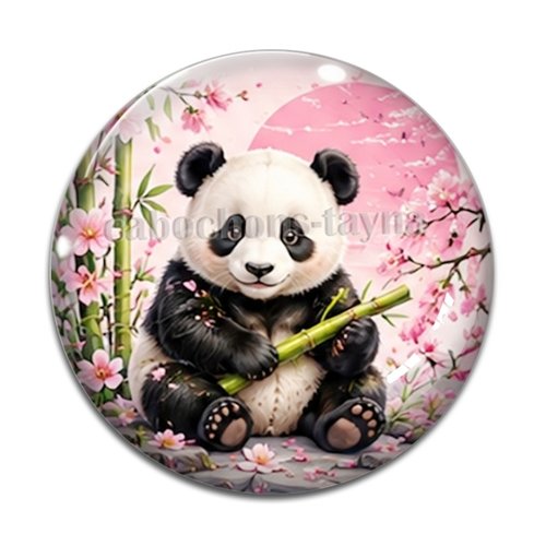 Cabochon panda, cabochon résine ou verre rond différente taille