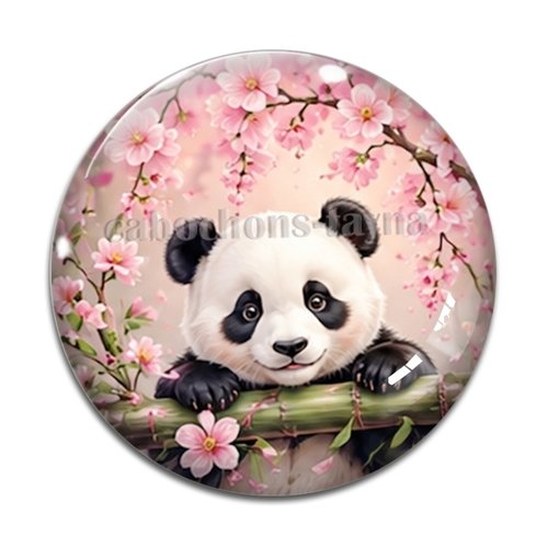Cabochon panda, cabochon résine ou verre rond différente taille