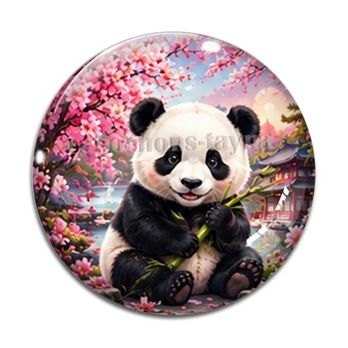 Cabochon panda, cabochon résine ou verre rond différente taille