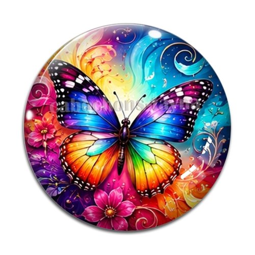 Cabochon papillon, cabochon résine ou verre rond différente taille