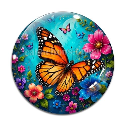Cabochon papillon, cabochon résine ou verre rond différente taille