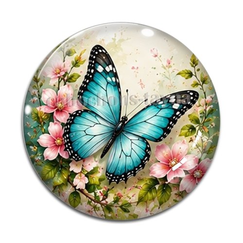 Cabochon papillon, cabochon résine ou verre rond différente taille