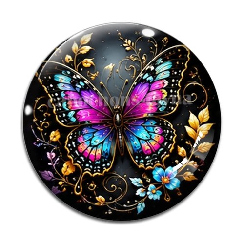Cabochon papillon, cabochon résine ou verre rond différente taille
