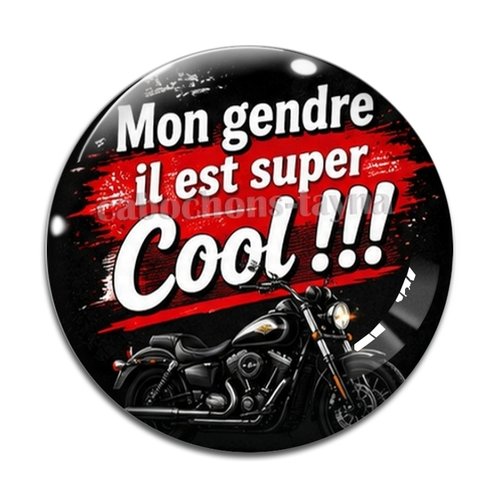 Cabochon mon gendre il est super cool, cabochon résine, verre rond différente taille