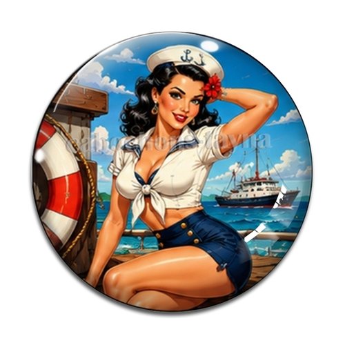 Cabochon pin up, résine ou verre rond différente taille