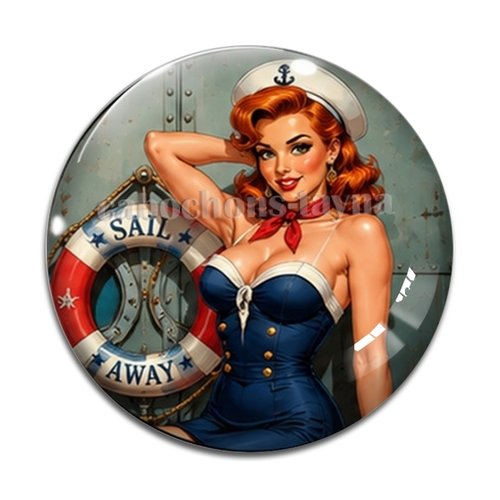 Cabochon pin up, résine ou verre rond différente taille