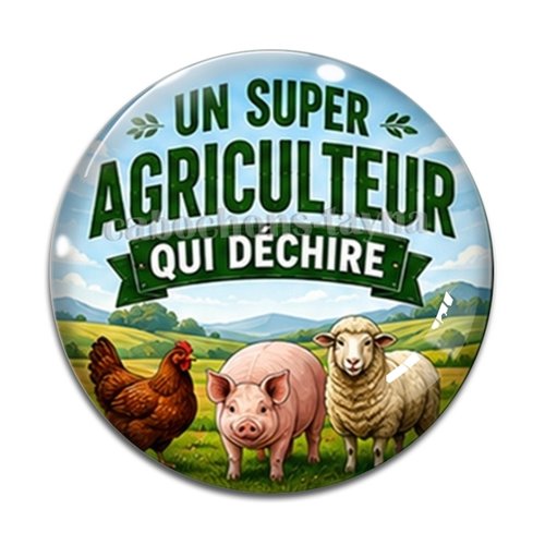 Cabochon super agriculteur qui déchire, résine ou en verre différente taille