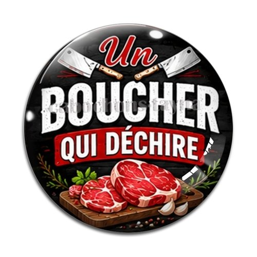 Cabochon un boucher qui déchire – résine ou verre – différentes tailles disponibles