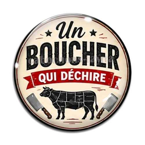 Cabochon un boucher qui déchire – résine ou verre – différentes tailles disponibles