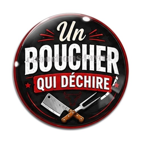 Cabochon un boucher qui déchire – résine ou verre – différentes tailles disponibles