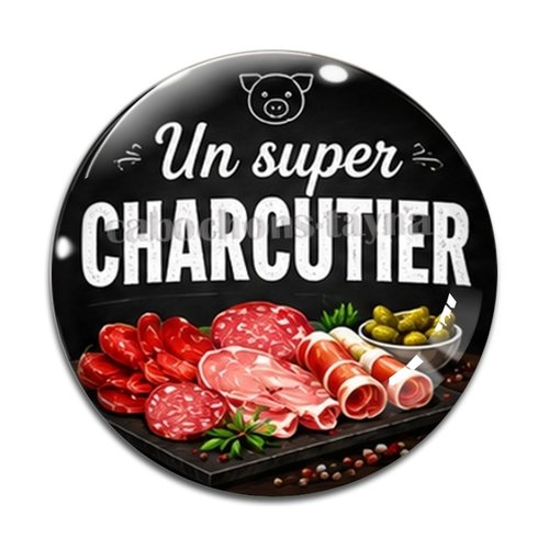 Cabochon un super charcutier – résine ou verre – différentes tailles disponibles