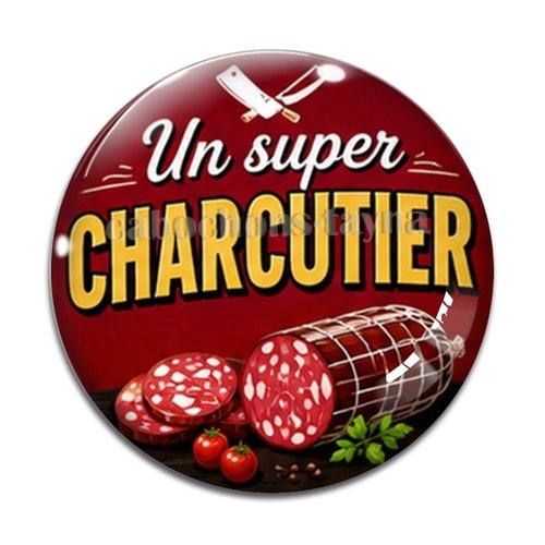 Cabochon un super charcutier – résine ou verre – différentes tailles disponibles