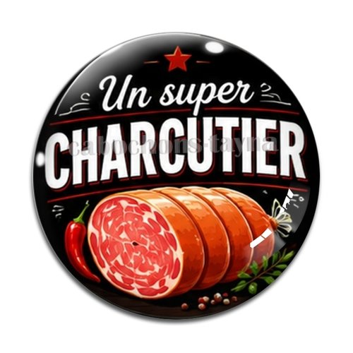 Cabochon un super charcutier – résine ou verre – différentes tailles disponibles