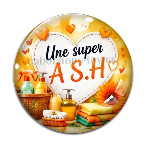 Cabochon une super ash, cabochon résine, verre rond différente taille