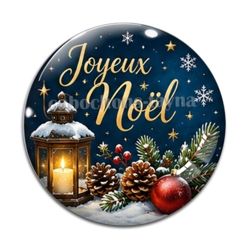 Cabochon joyeux noël, résine ou verre rond différente taille