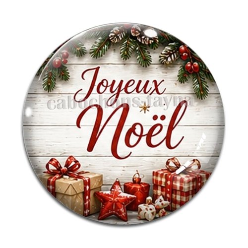 Cabochon joyeux noël, résine ou verre rond différente taille
