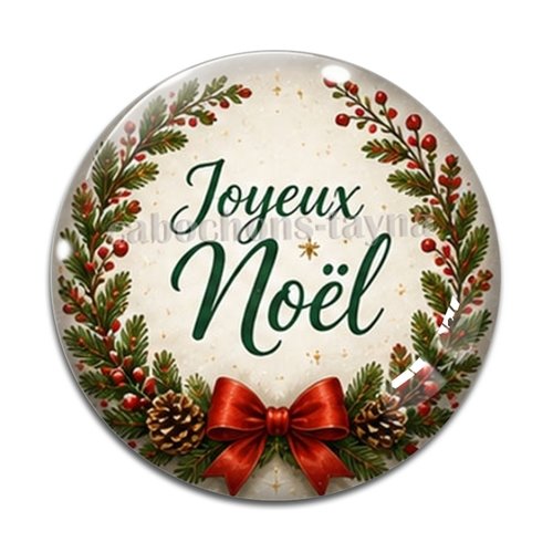 Cabochon joyeux noël, résine ou verre rond différente taille