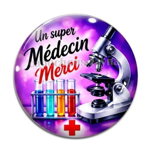 Cabochon un super médecin merci, cabochon résine, verre rond différente taille