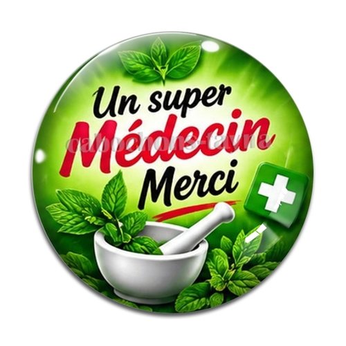 Cabochon un super médecin merci, cabochon résine, verre rond différente taille