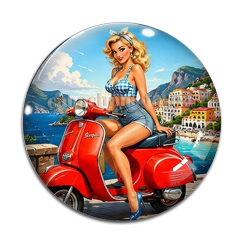 Cabochon pin up, résine ou verre rond différente taille