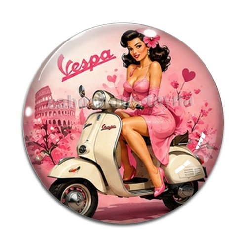 Cabochon pin up, résine ou verre rond différente taille