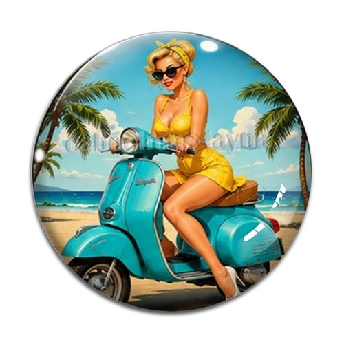 Cabochon pin up, résine ou verre rond différente taille
