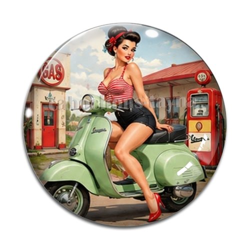 Cabochon pin up, résine ou verre rond différente taille