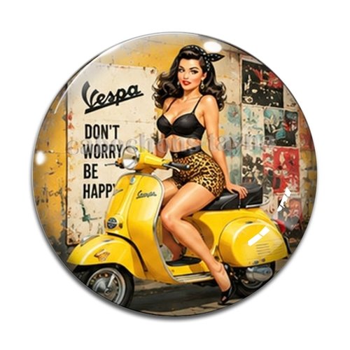 Cabochon pin up, résine ou verre rond différente taille
