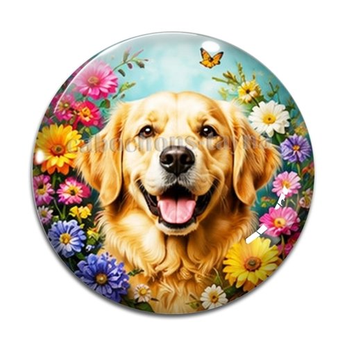 Cabochon chien, résine ou verre rond différente taille
