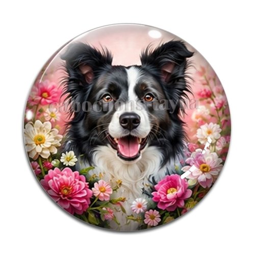 Cabochon chien, résine ou verre rond différente taille