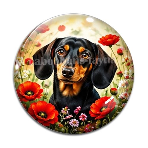 Cabochon chien, résine ou verre rond différente taille