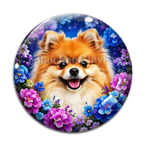 Cabochon chien, résine ou verre rond différente taille